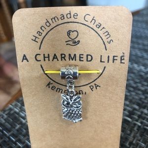 NWT, Handmade by A Charmed Life. Silver Owl on Bail